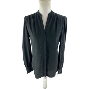 L'agence Womens S Button Back 100% Silk‎ Pleated Prairie Concealed Placket